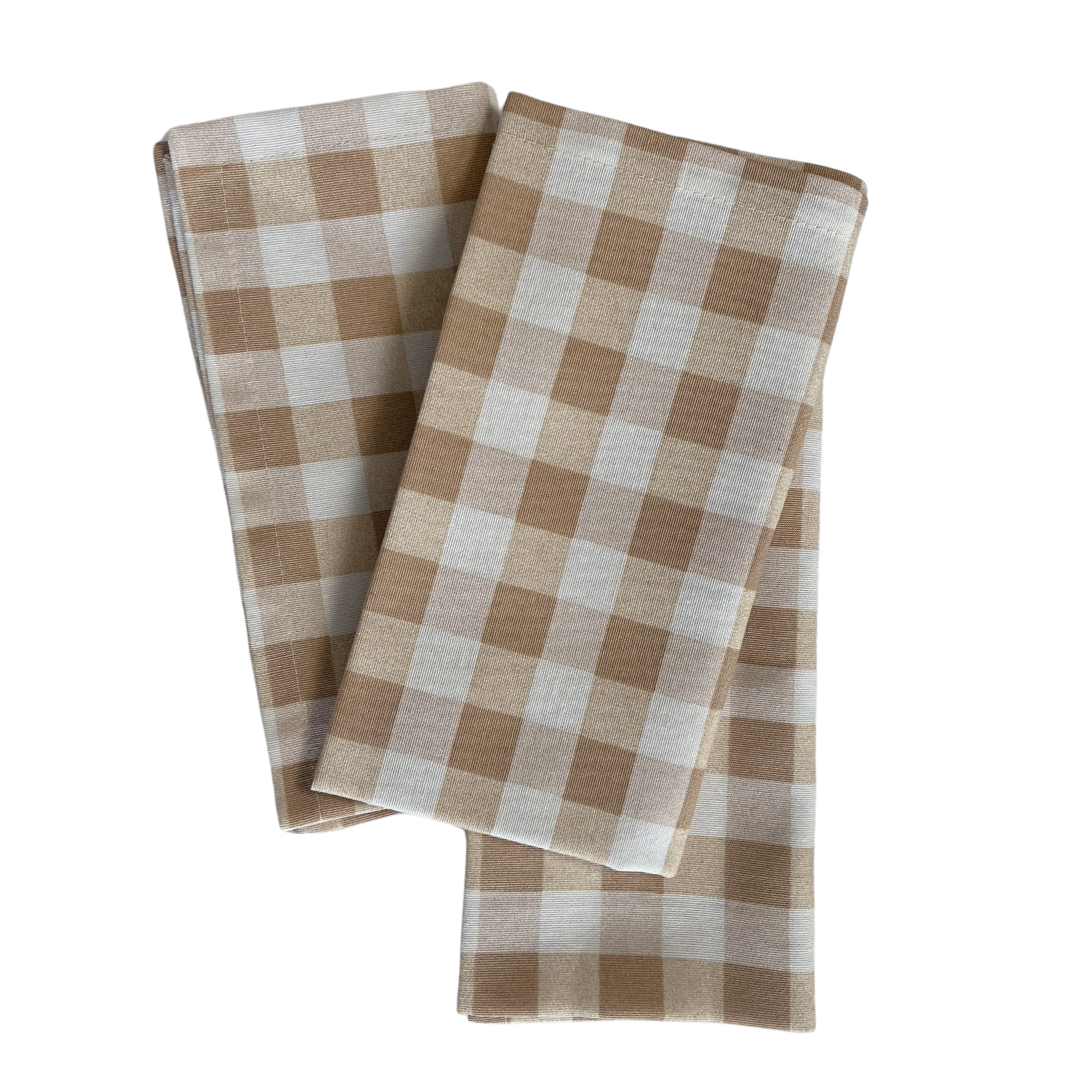 Embroidered Checkered Canvas Napkin